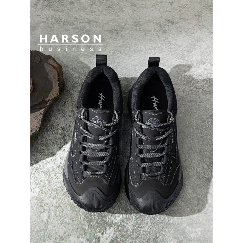 哈森（Harson）男鞋休闲鞋秋季新款登山鞋低帮轻便防滑耐磨徒步鞋城市休闲运动鞋